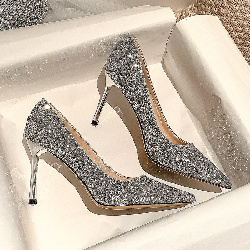 Women's Wedding Bride Sier Pink Main Dress Women's Fashion Shoes