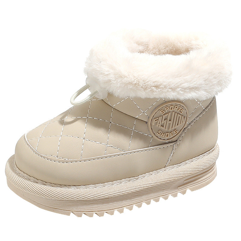 Women's Cotton Winter Fleece-lined Thickened Little Booties Kid's Snow Boots