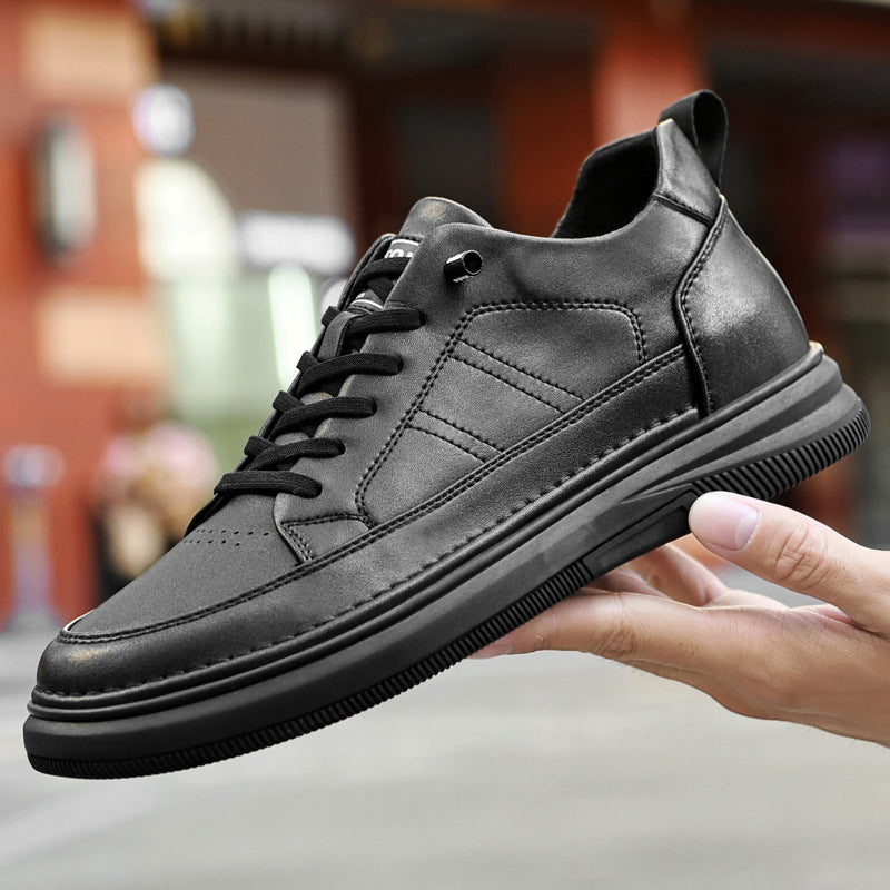 Men's Height Increasing Platform Sports Spring Cowhide Men's Board Shoes
