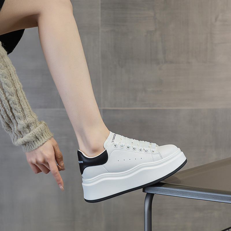 Women's Wave Bottom White Autumn Thick Simple Women's Casual Shoes