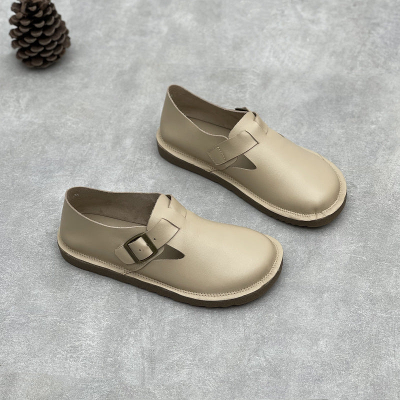 Women's Handmade Genuine Outer Wear Super Soft Bottom Thick Leather Shoes