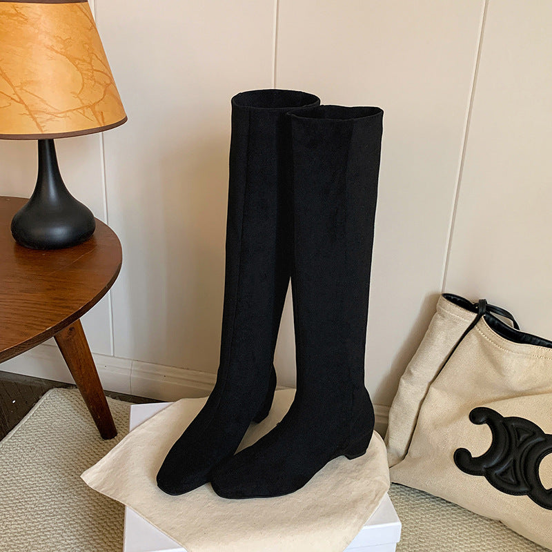 Increasing Insole Straight Sleeve Long Female Boots