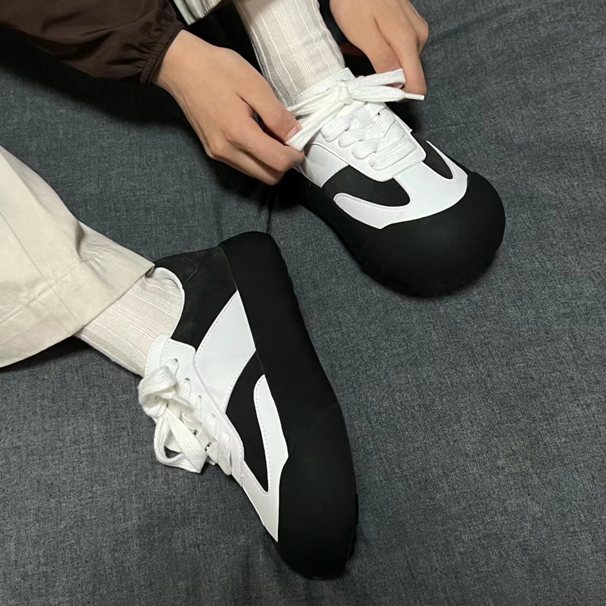 Women's & Men's Spring Puffy Fat German Training Platform Height Increasing Sports Bread Casual Shoes