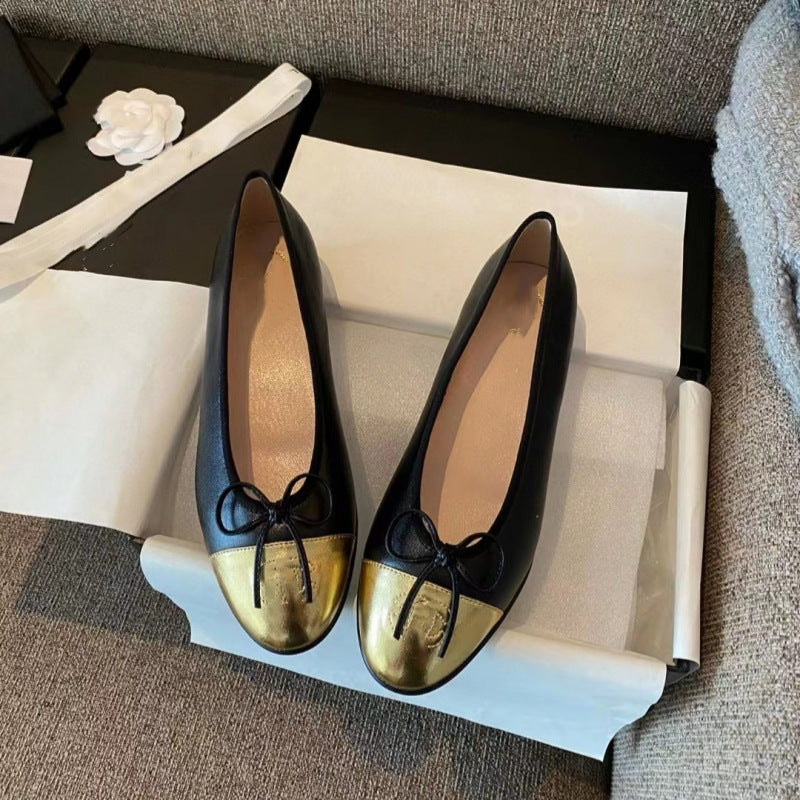 Women's Classic Ballet Bow Round Toe Flats Low-cut Comfortable Loafers