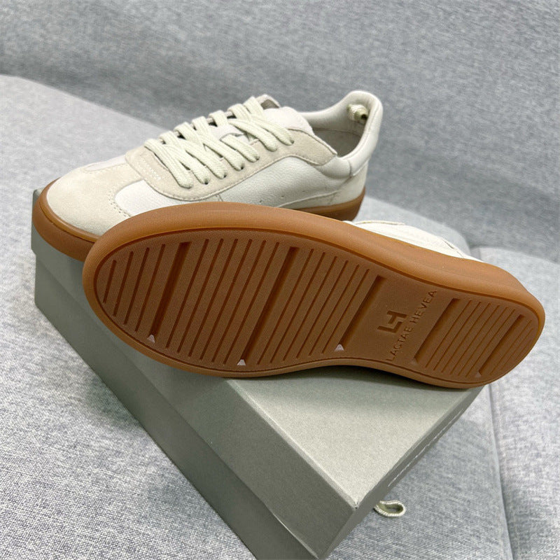 Training Round Toe Cowhide Flat Bottom Comfort Retro Casual Shoes