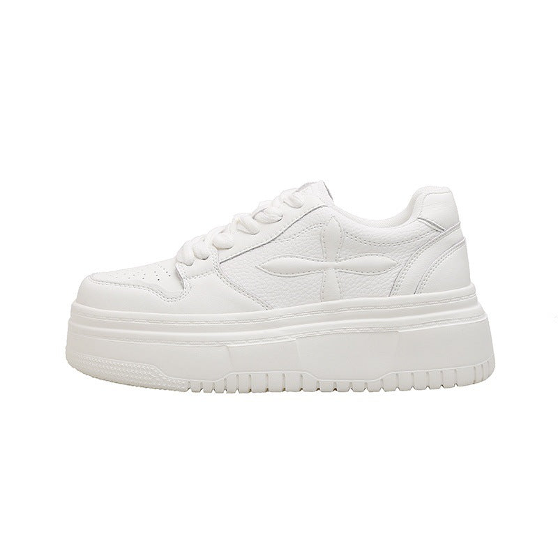 Women's Cowhide Spring Genuine Platform Height Increasing Women's Casual Shoes