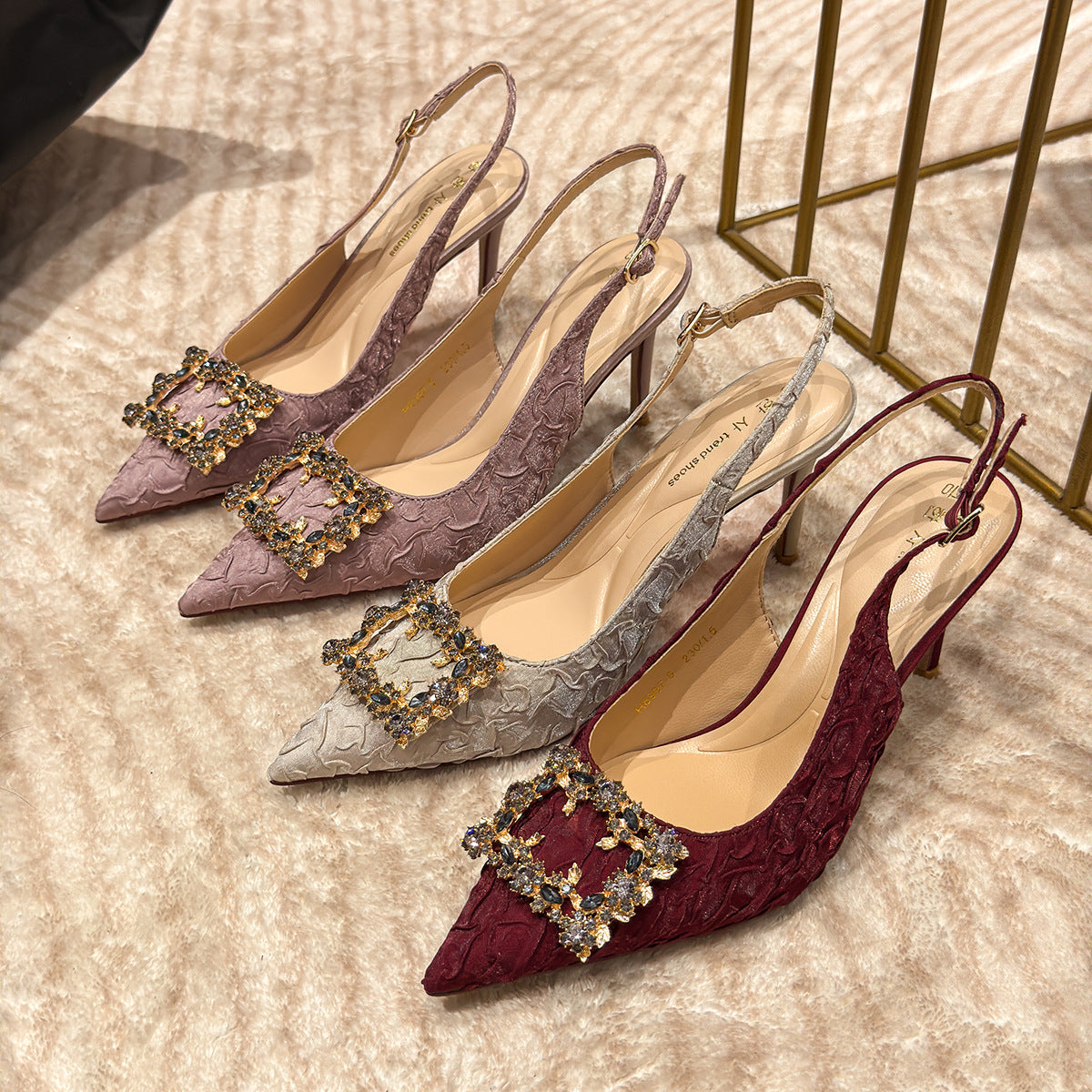Women's Skirt Pointed Stiletto Back Empty High Closed Women's Fashion Shoes