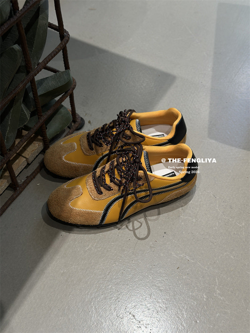 Yuan Spring Versatile Height Increasing Insole Color Matching German Training Women's Sports Shoes