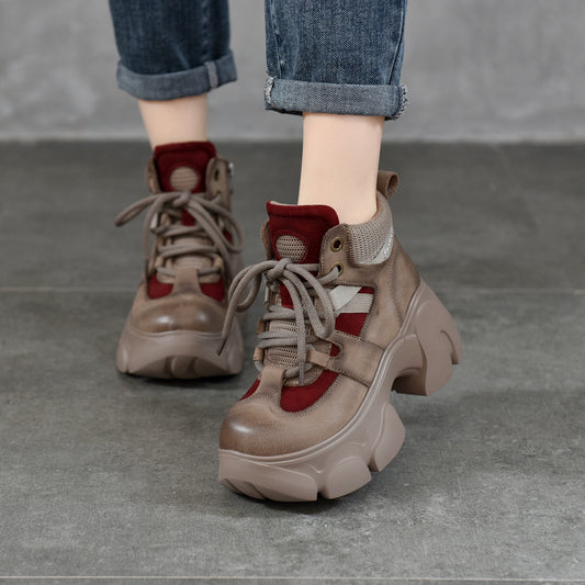 Women's Thick-soled Top Layer Martin With Cowhide Women's Leather Boots