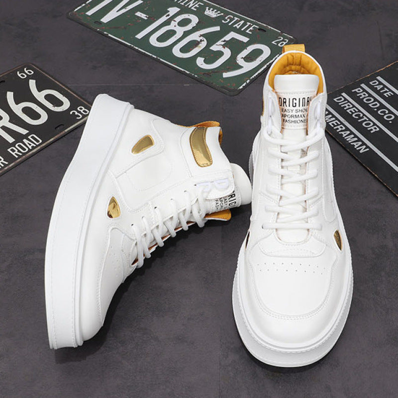 Men's Tube Cowboy Personality Thick Bottom Hight Increasing Boots