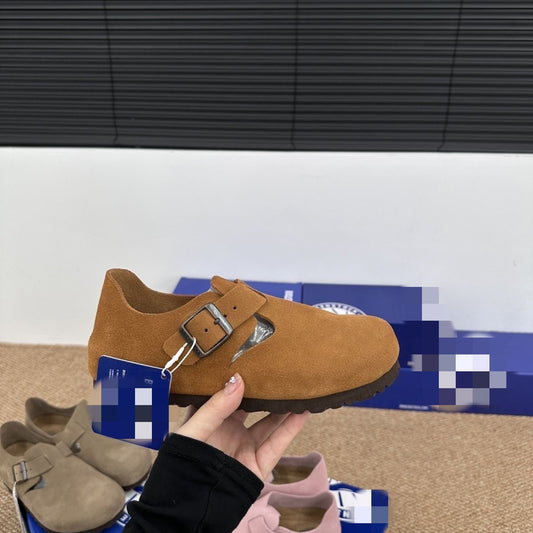 Women's Full Strap Pumps Single Buckle Pure Yuan Thick-soles Slippers