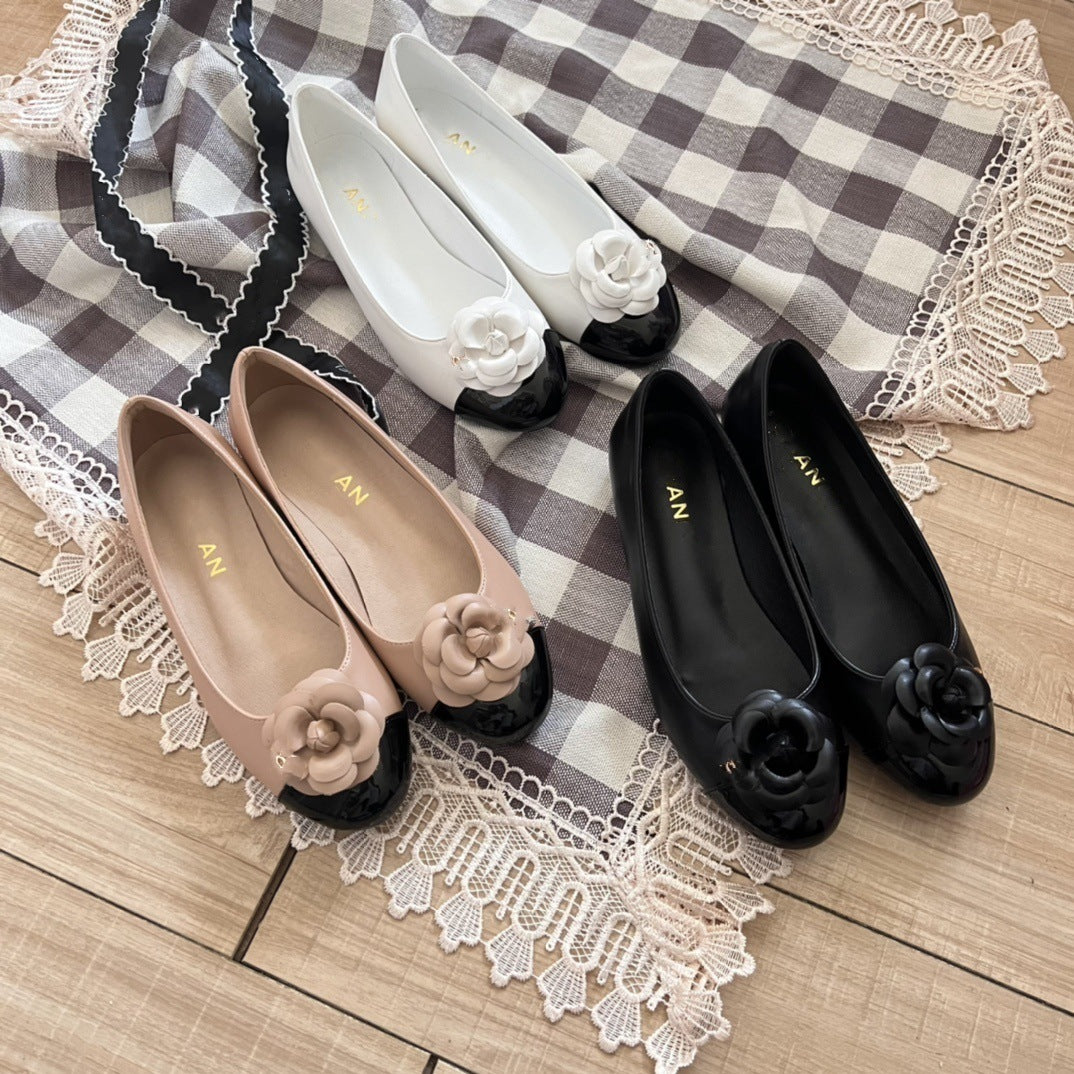 Women's Mary Jane Flat Camellia Shallow Mouth Women's Fashion Shoes