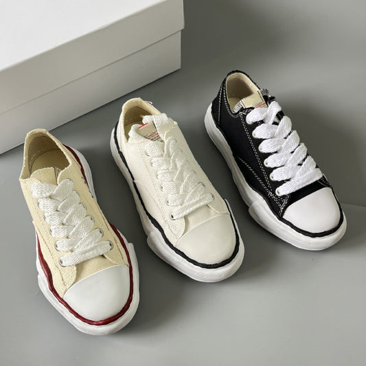 Women's & Men's High Version Dissoed Thick Sole Increased Leisure Preppy Style For Canvas Shoes