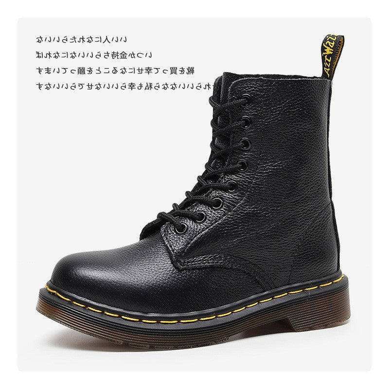 Women's & Men's Pattern Good Year Stitching Winter Suede Women's Leather Boots
