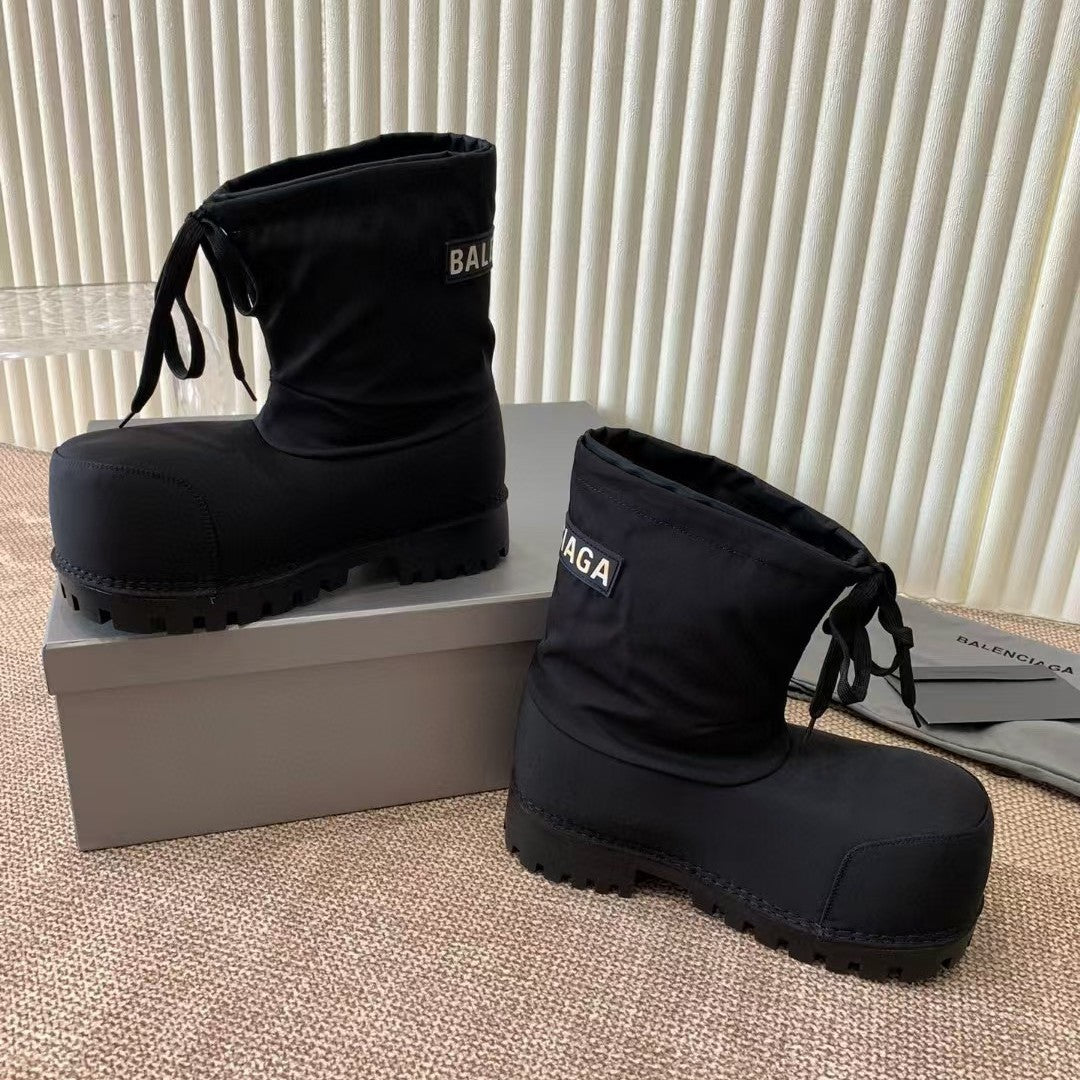 Women's Head Winter Waterproof Drawstring Thick Bottom Boots