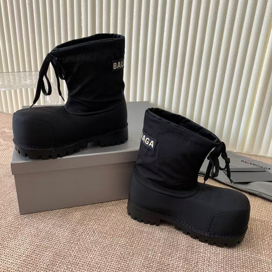 Women's Head Winter Waterproof Drawstring Thick Bottom Boots