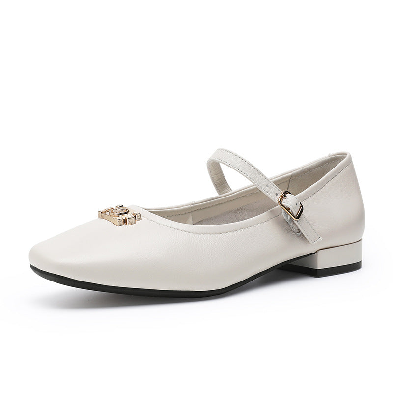 Women's Desai Sheepskin Spring Flat French Mary Casual Shoes