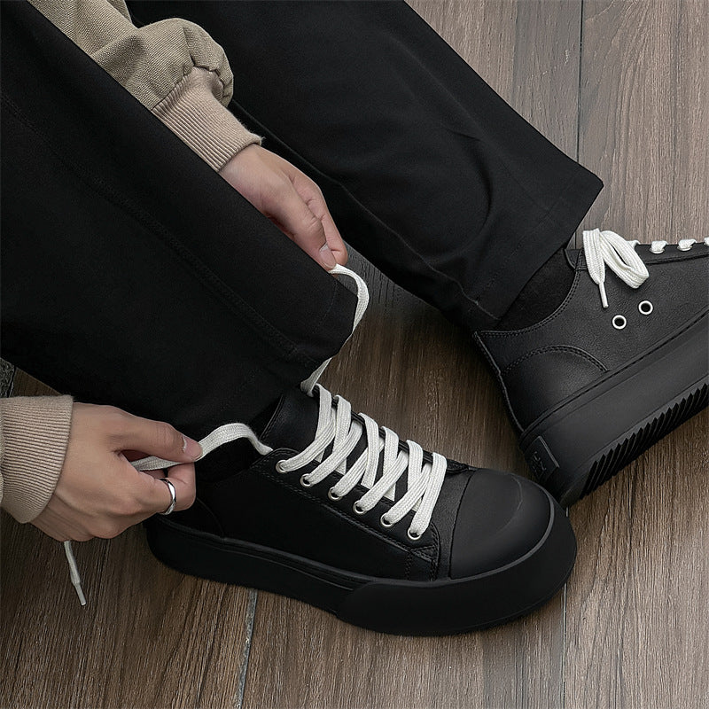 Men's Big Head Elevator Wild Minority Black Sneakers