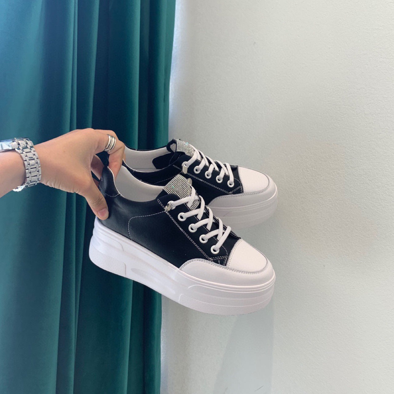 Genuine Platform Wedge White Slip-on Comfortable Casual Shoes