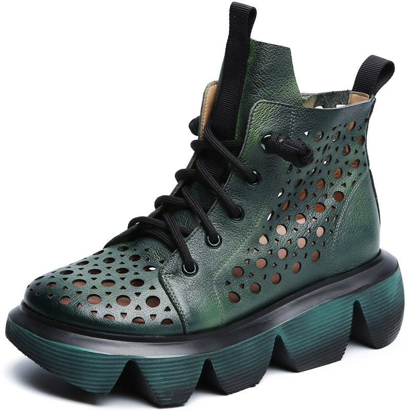 Women's Hollow Martin British Style Authentic Platform Sandals