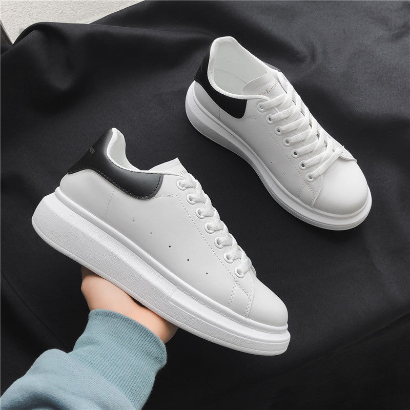 Women's & Men's White Spring Lovers Wild Thick-soled Height Sneakers