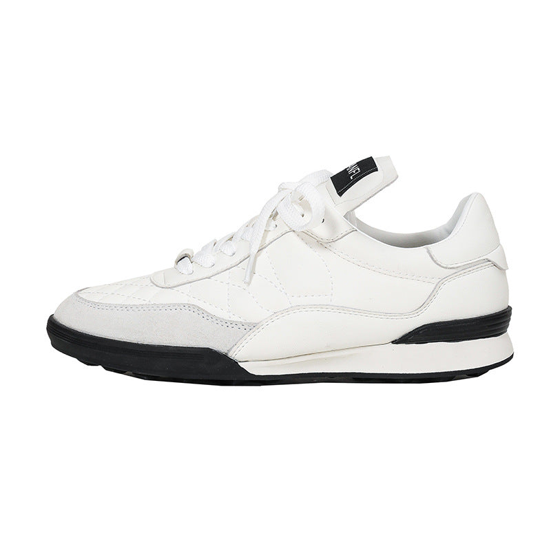 Women's Classic Style Rhombus Korean Lace Up Sports Color Men's Shoes