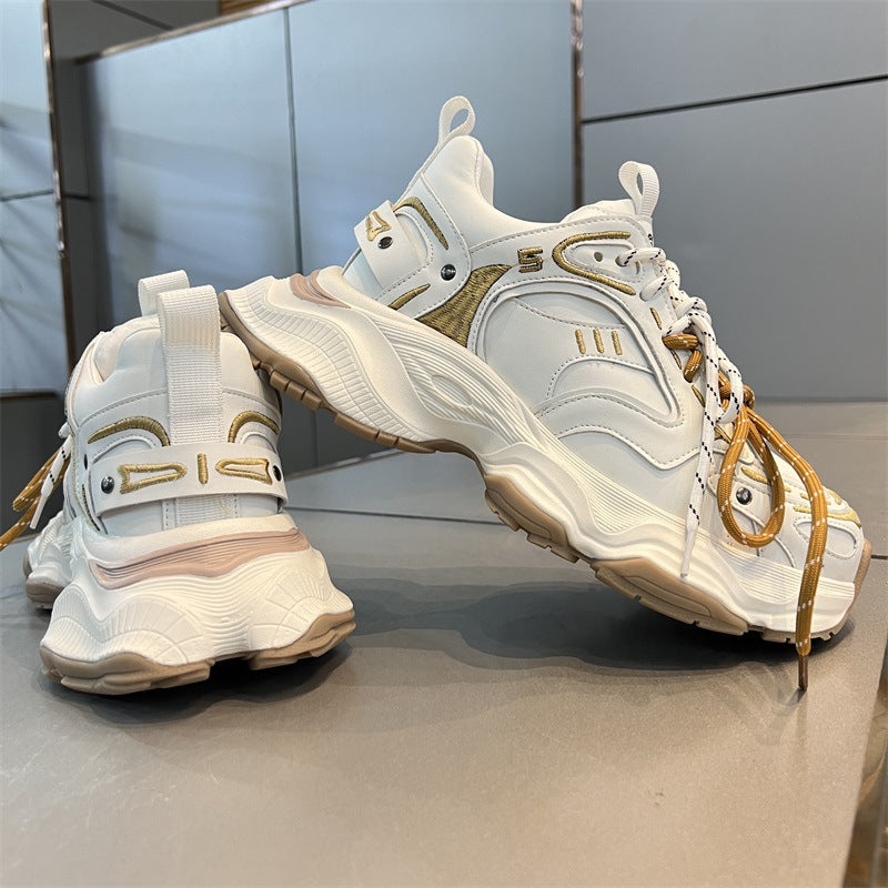 Men's Platform White Surface Increased Fashionable Casual Shoes