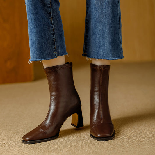 Women's Retro Chelsea Booties High Back Zipper Boots