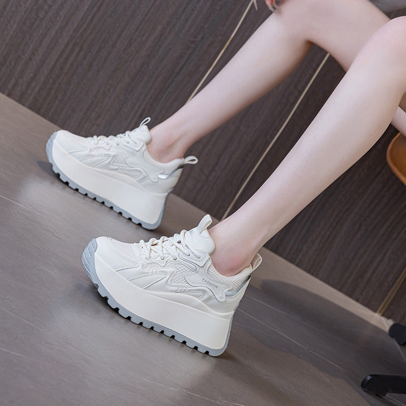 Women's Small Dad Fashionable Platform Mesh Surface Breathable Height Increasing Men's Shoes