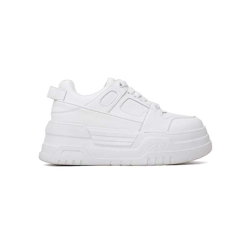 Women's Round Toe White Spring Thick Bottom Casual Shoes