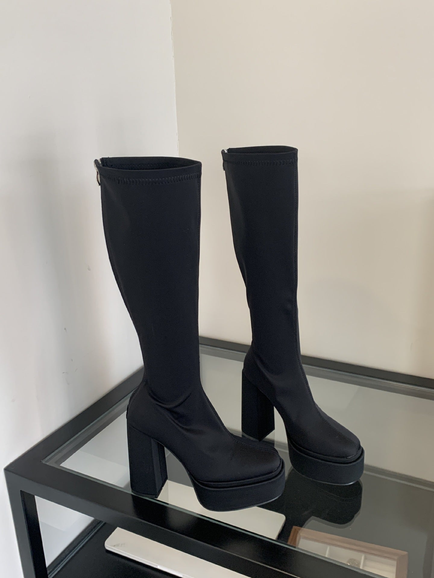 Below The Knee Female Autumn Hot Tall Women's Leather Boots