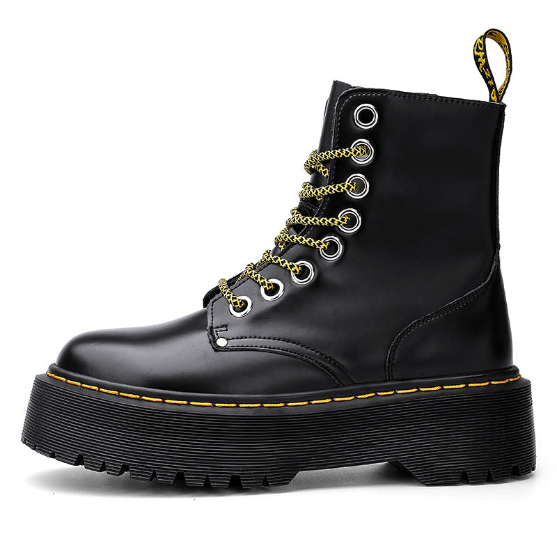 Women's Hole Side Zipper British Ankle Muffin Casual Shoes