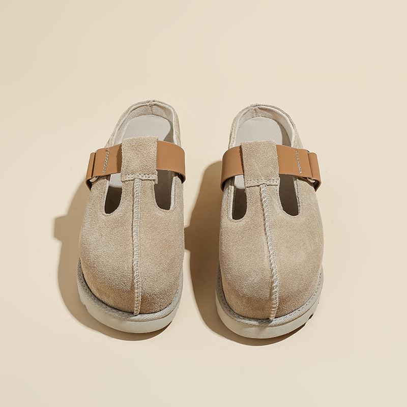 Women's Increased Toe Cap Outer Wear Half Slippers