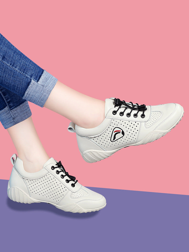 Women's Genuine Versatile White Hollow Mesh Surface Casual Shoes