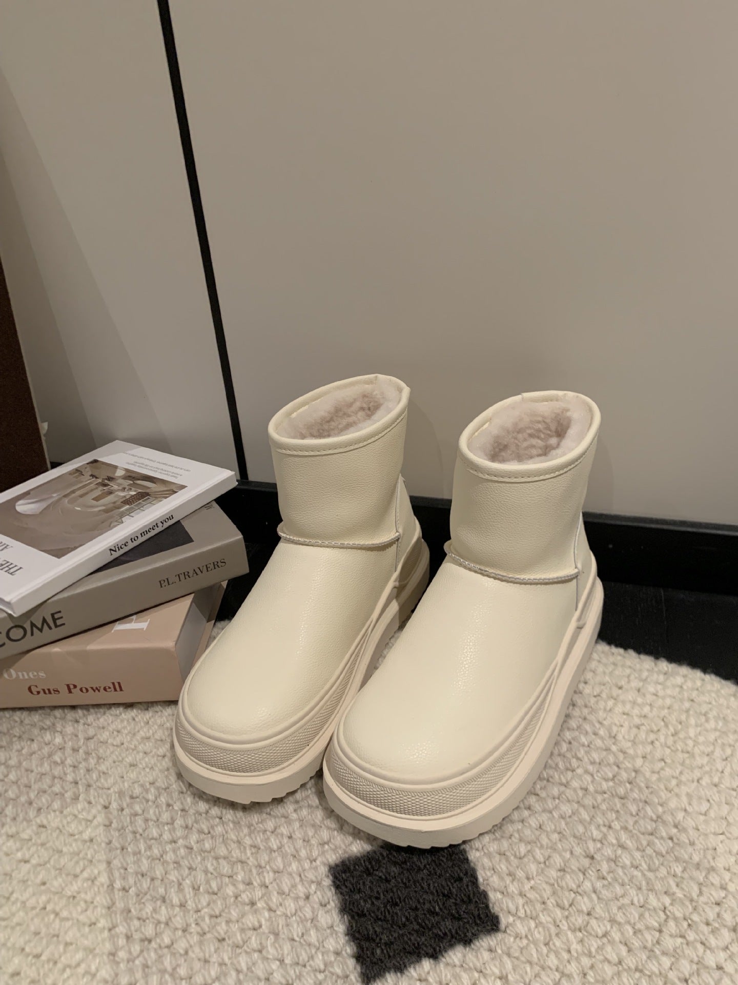 Women's With Fleece Lining Solid Color Warm Snow Boots