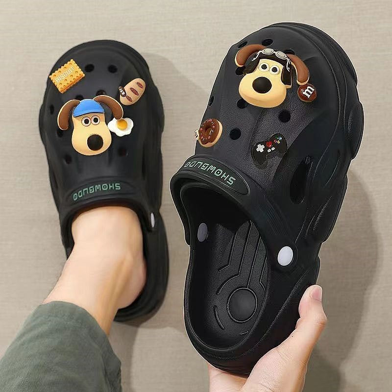 Men's Hole Summer Outdoor Cartoon Platform Beach Sandals