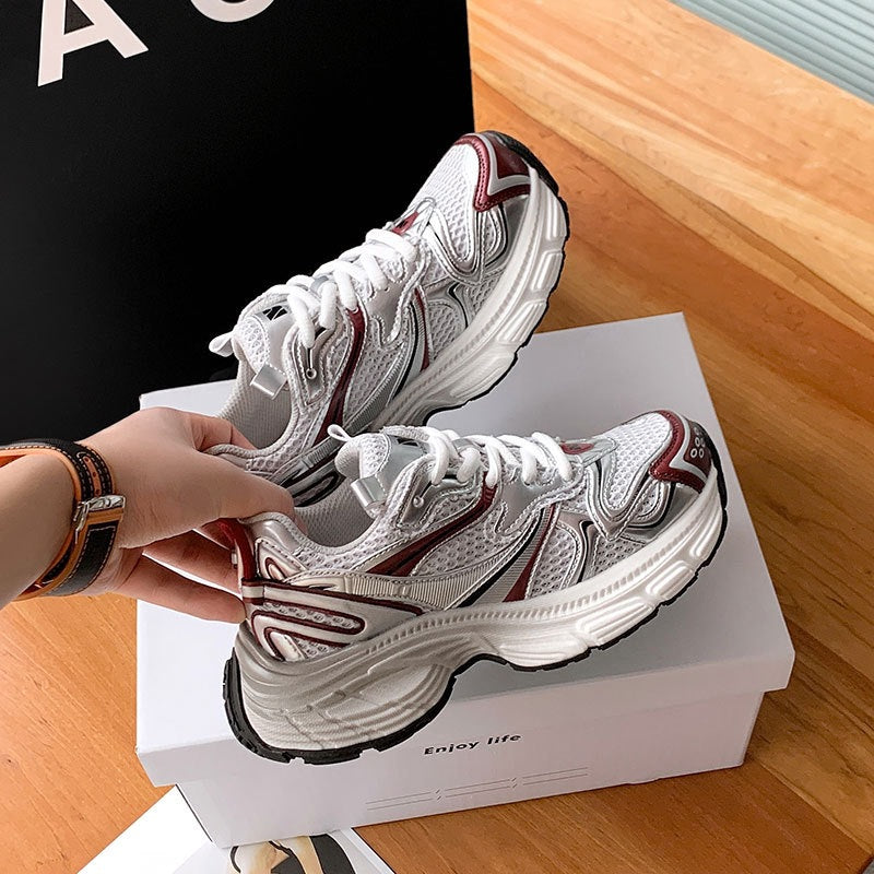 Women's Dad Fashionable Platform Mesh Show Feet Small Women's Sports Shoes
