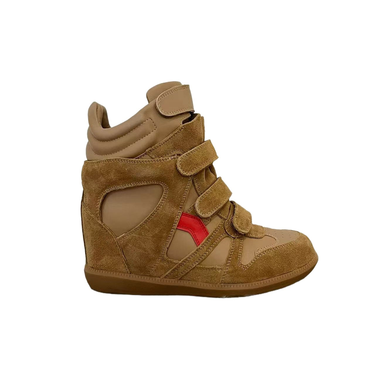 Women's Height Increasing Insole Genuine High Top White Sneakers