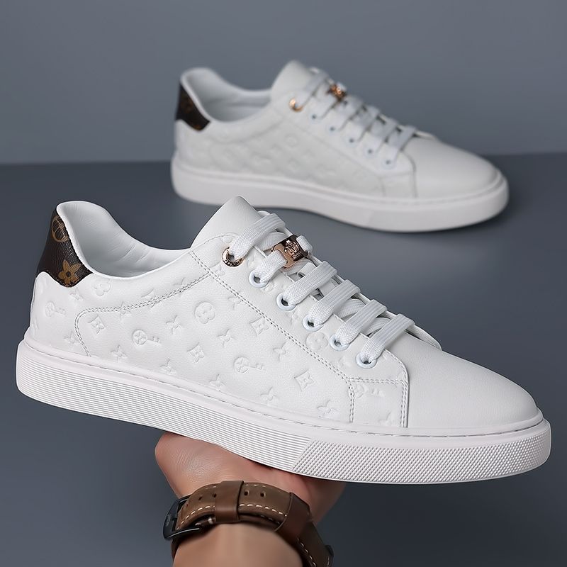 Men's Soft White Breathable Korean Style Trendy Men's Board Shoes