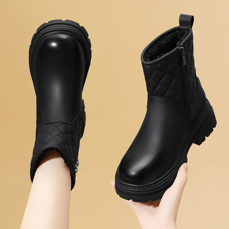 Women's Fashion Fleece-lined Thickened Warm Thick Bottom Women's Shoes