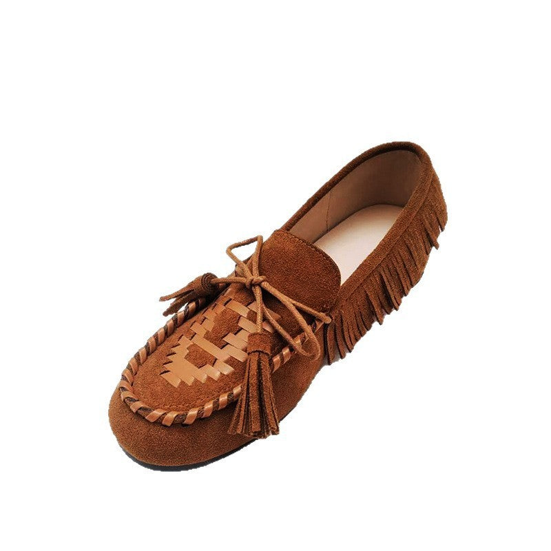 Women's Tassel Slip-on Low Height Increasing Insole Loafers