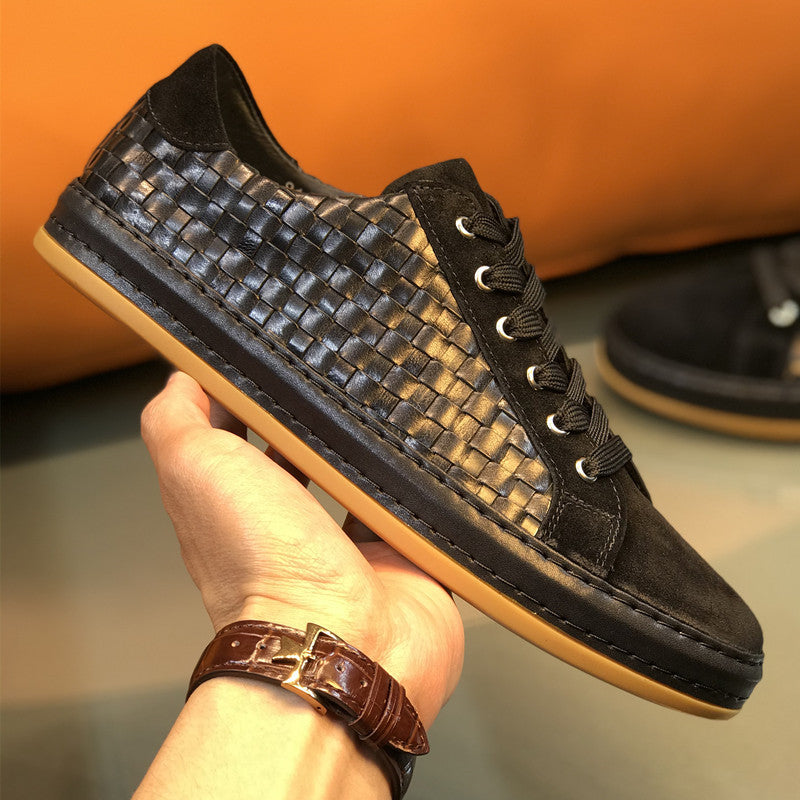 Men's Breathable Braided British Style Trendy Board Sneakers