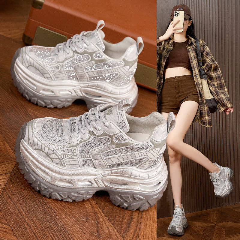 Women's Thick Bottom Height Increasing Insole Dad Autumn Small Men's Shoes