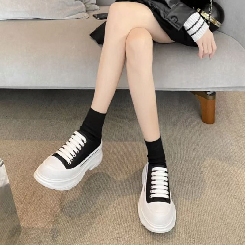 Women's High-grade Mcqueen Spring Height Increasing Platform Sports Women's Canvas Shoes