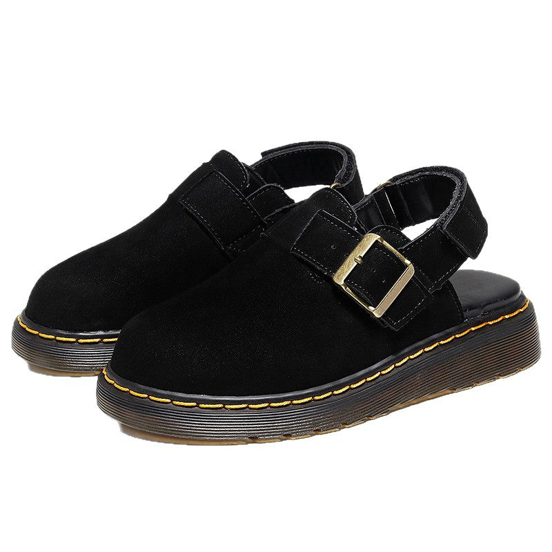 Women's & Men's Martin Summer Half Slip-on Black Closed Toe Sandals