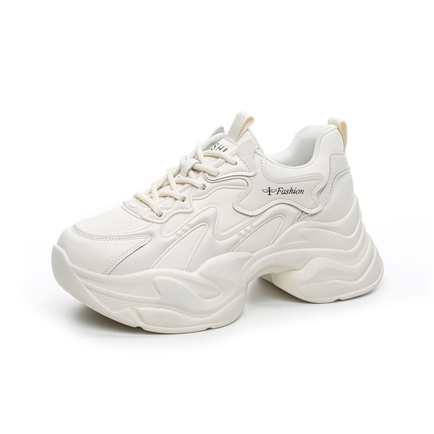 Women's Flat Daddy White Wedge Platform Mesh Women's Shoes