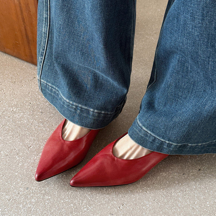 Shallow Mouth Pumps Female Low Early Heels