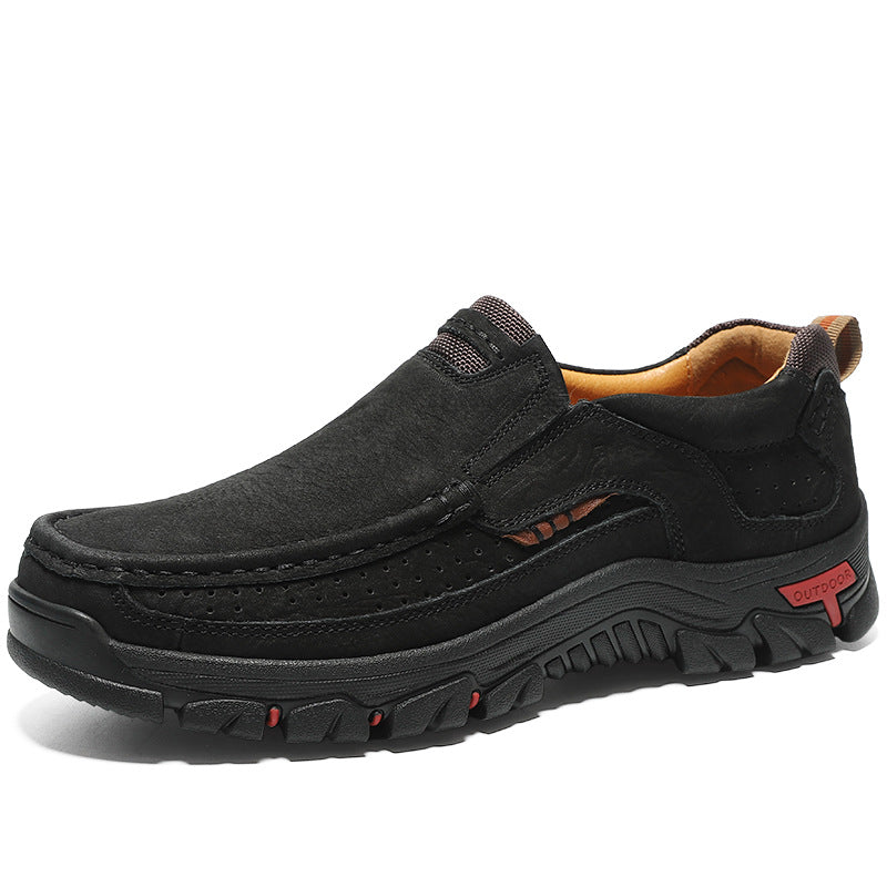 Men's Four Summer Genuine Plus Size Handmade Leather Shoes