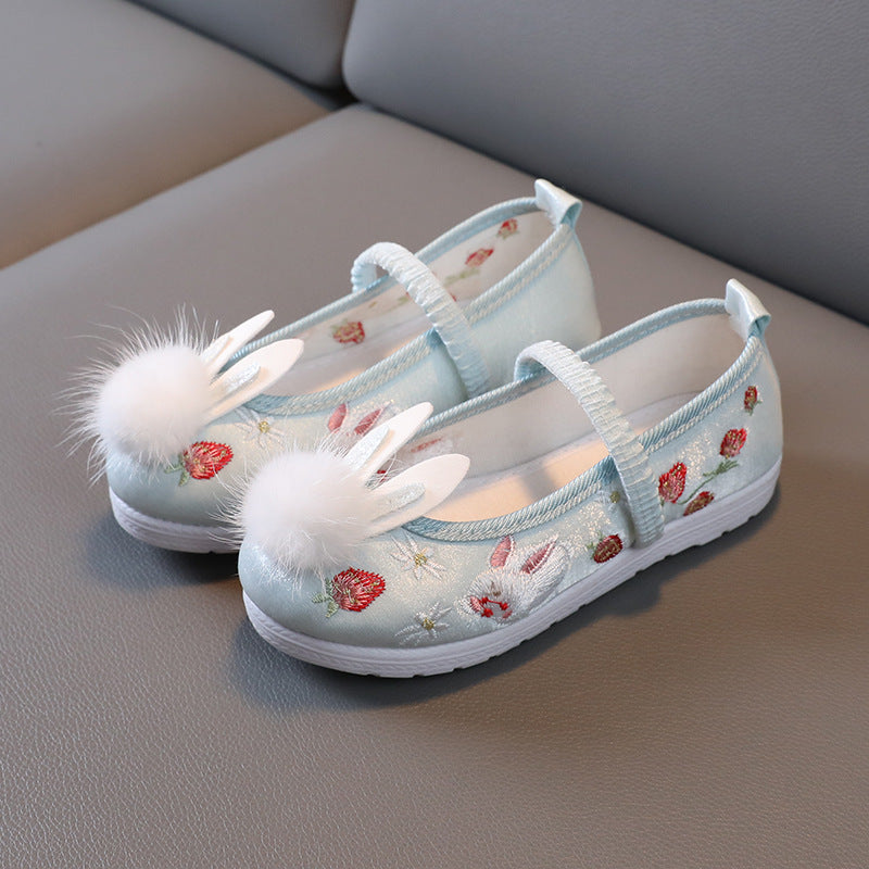 Children's Ancient Costume Embroidered Ethnic Style Chinese Kid's Shoes