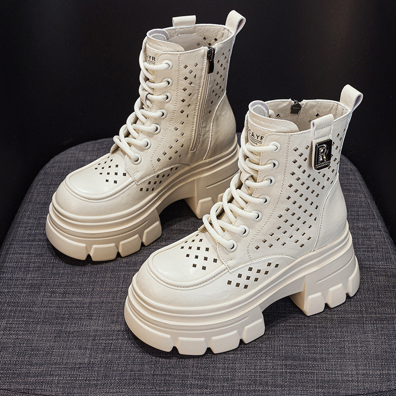 Women's Bottom Hollow Martin Summer Breathable Mesh Boots
